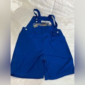 Vintage Y2K Matchbox Construction Denim Short Overalls – Size 7